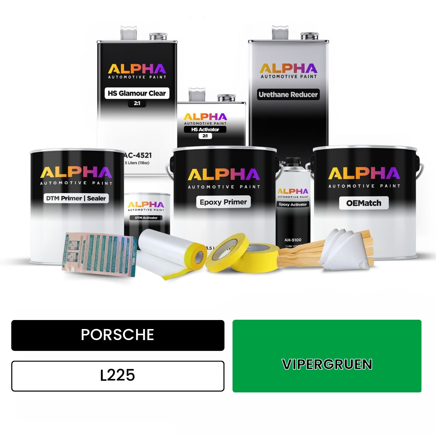 PORSCHE Viper Green L225 OEMatch Vehicle Paint Kit