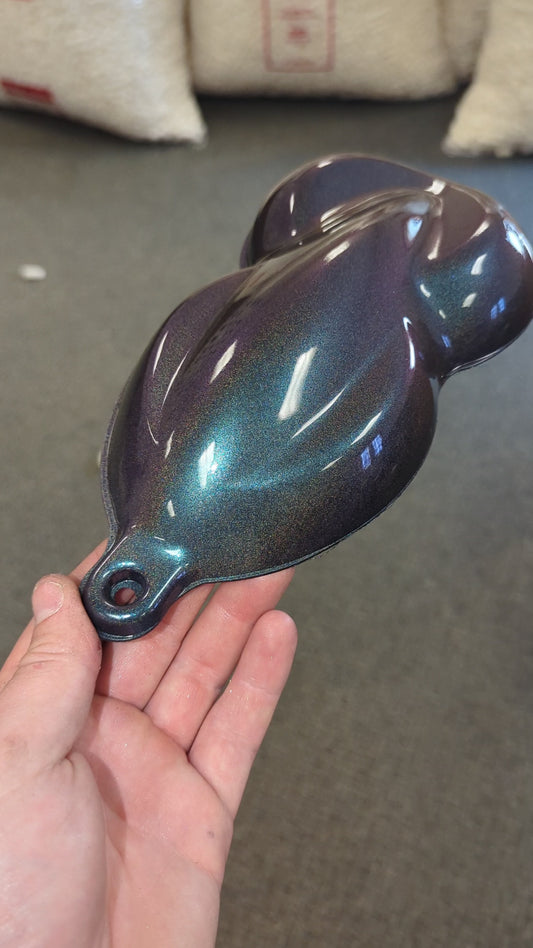 Silver Holographic Painted Sample (Black Ground Coat)