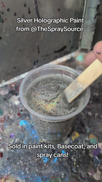 Silver Holographic Pearl Spray Can Midcoat
