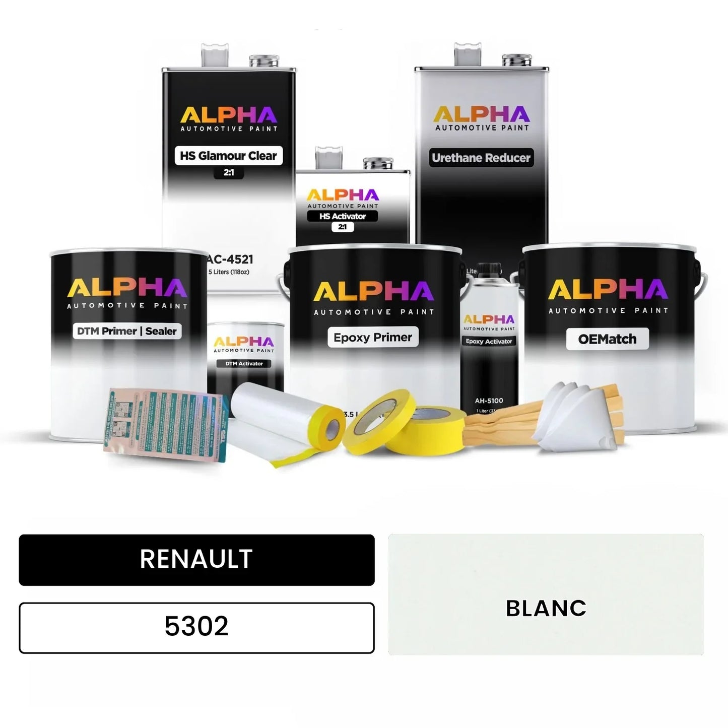 RENAULT BLANC 5302 OEMatch Vehicle Paint Kit