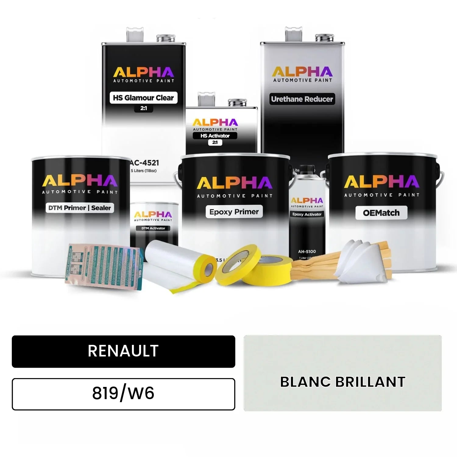 RENAULT BLANC BRILLANT 819/W6 OEMatch Vehicle Paint Kit