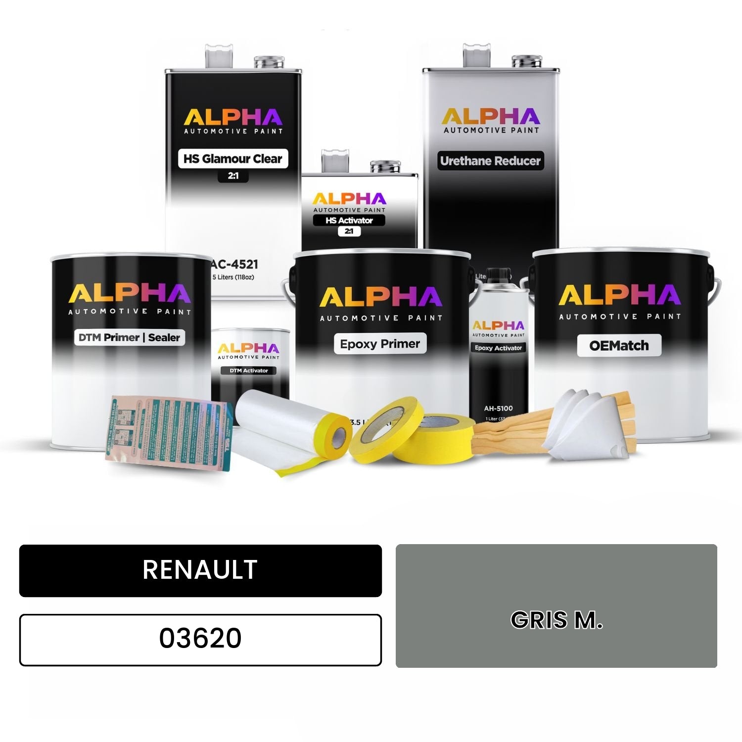 RENAULT GRIS M. 03620 OEMatch Vehicle Paint Kit