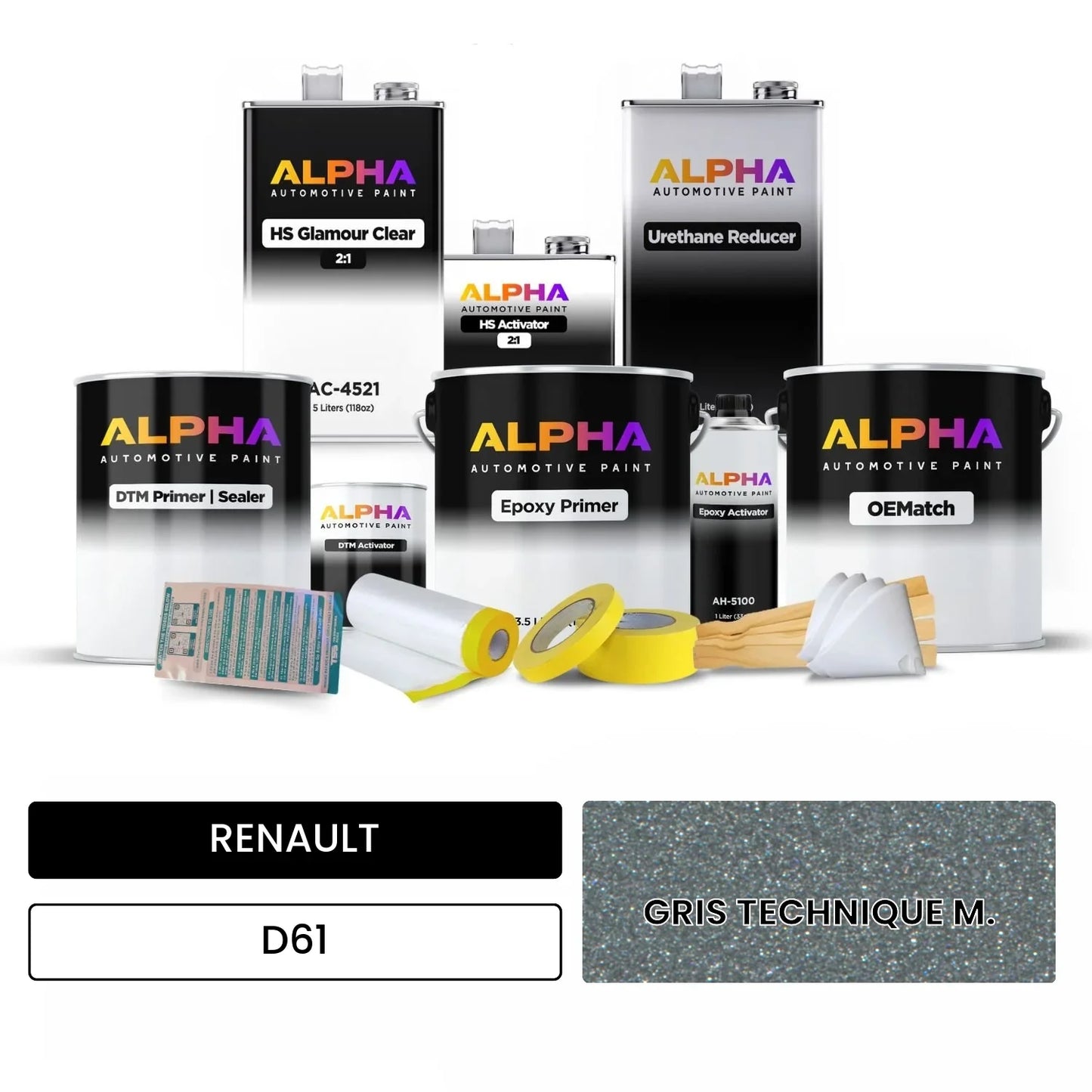 RENAULT GRIS TECHNIQUE M. D61 OEMatch Vehicle Paint Kit