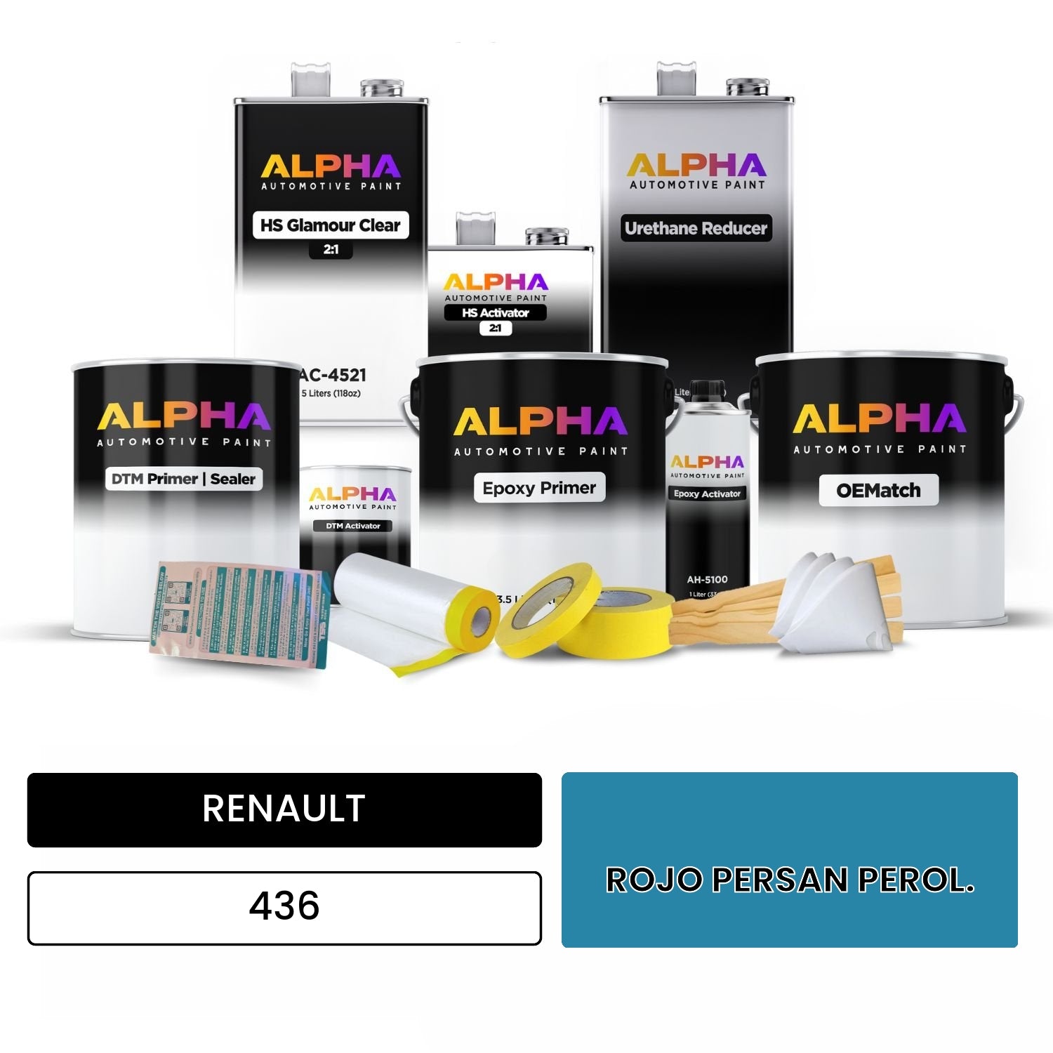 RENAULT ROJO PERSAN PEROL. 436 OEMatch Vehicle Paint Kit