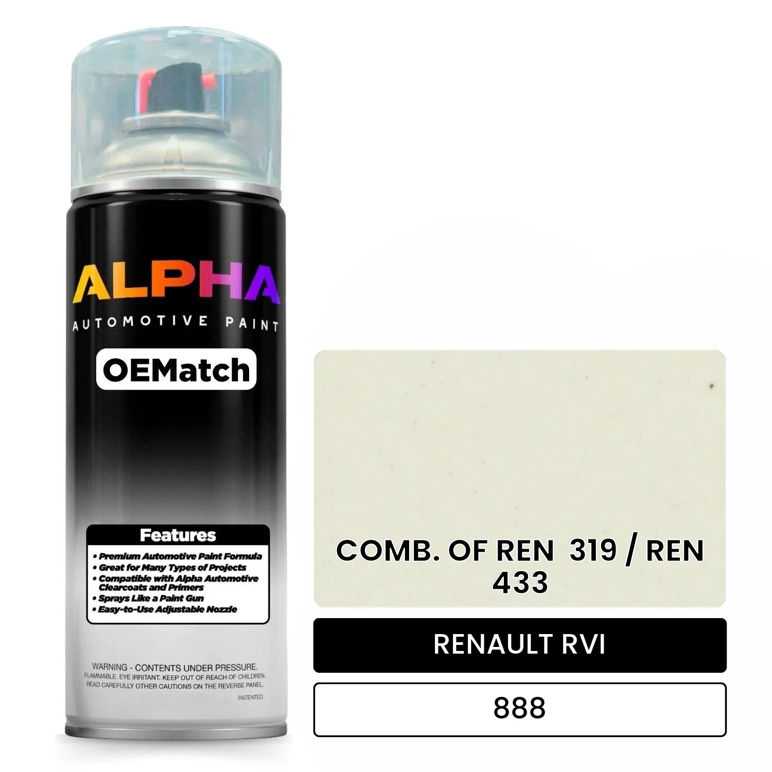 RENAULT RVI COMB. OF REN  319 / REN  433 888 OEMatch Spraycan