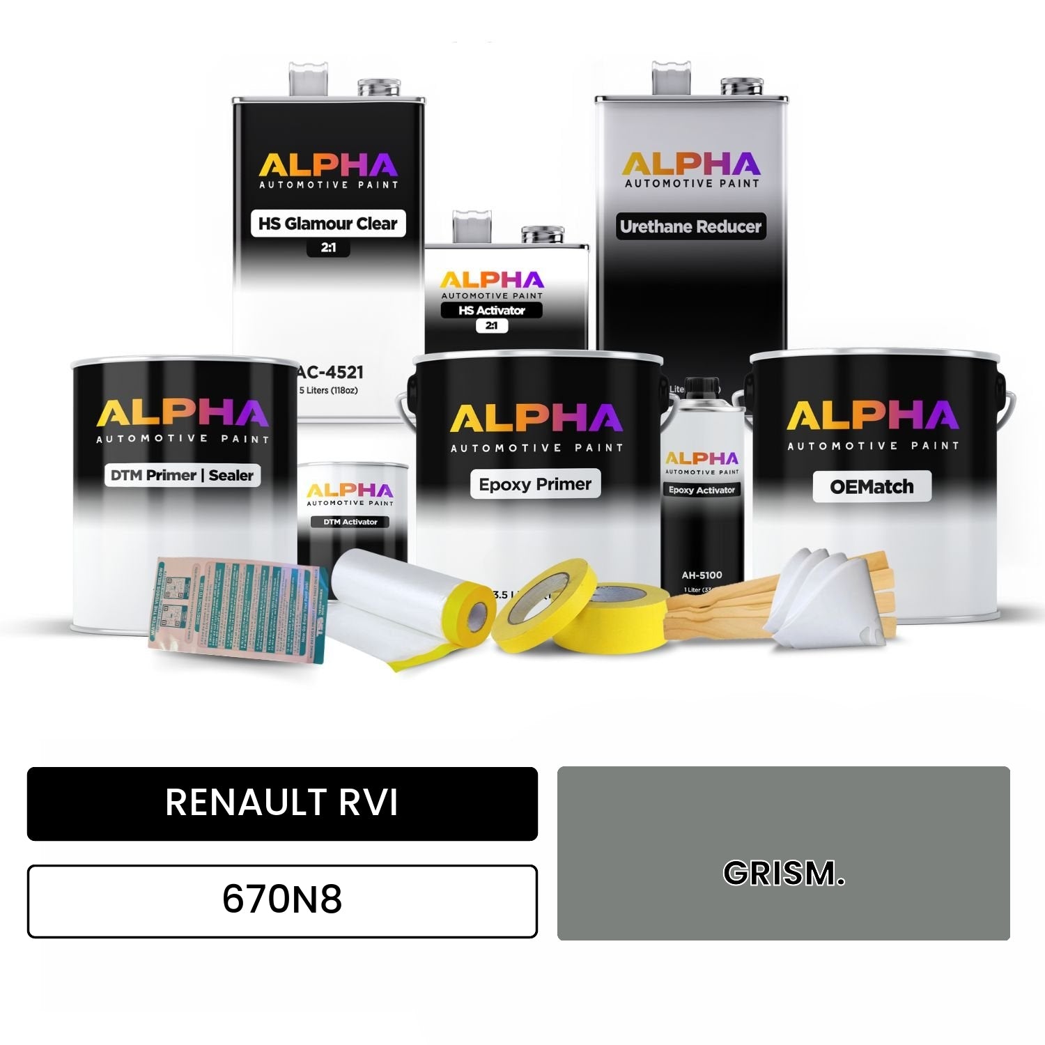RENAULT RVI GRISM. 670N8 OEMatch Vehicle Paint Kit