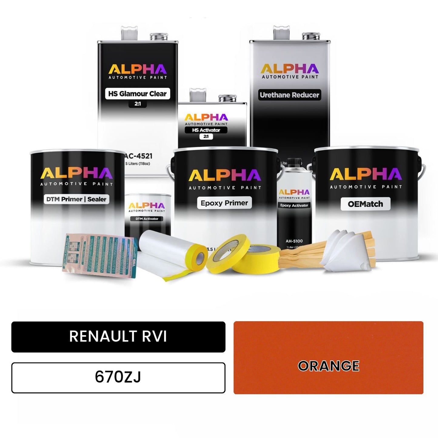 RENAULT RVI ORANGE 670ZJ OEMatch Vehicle Paint Kit