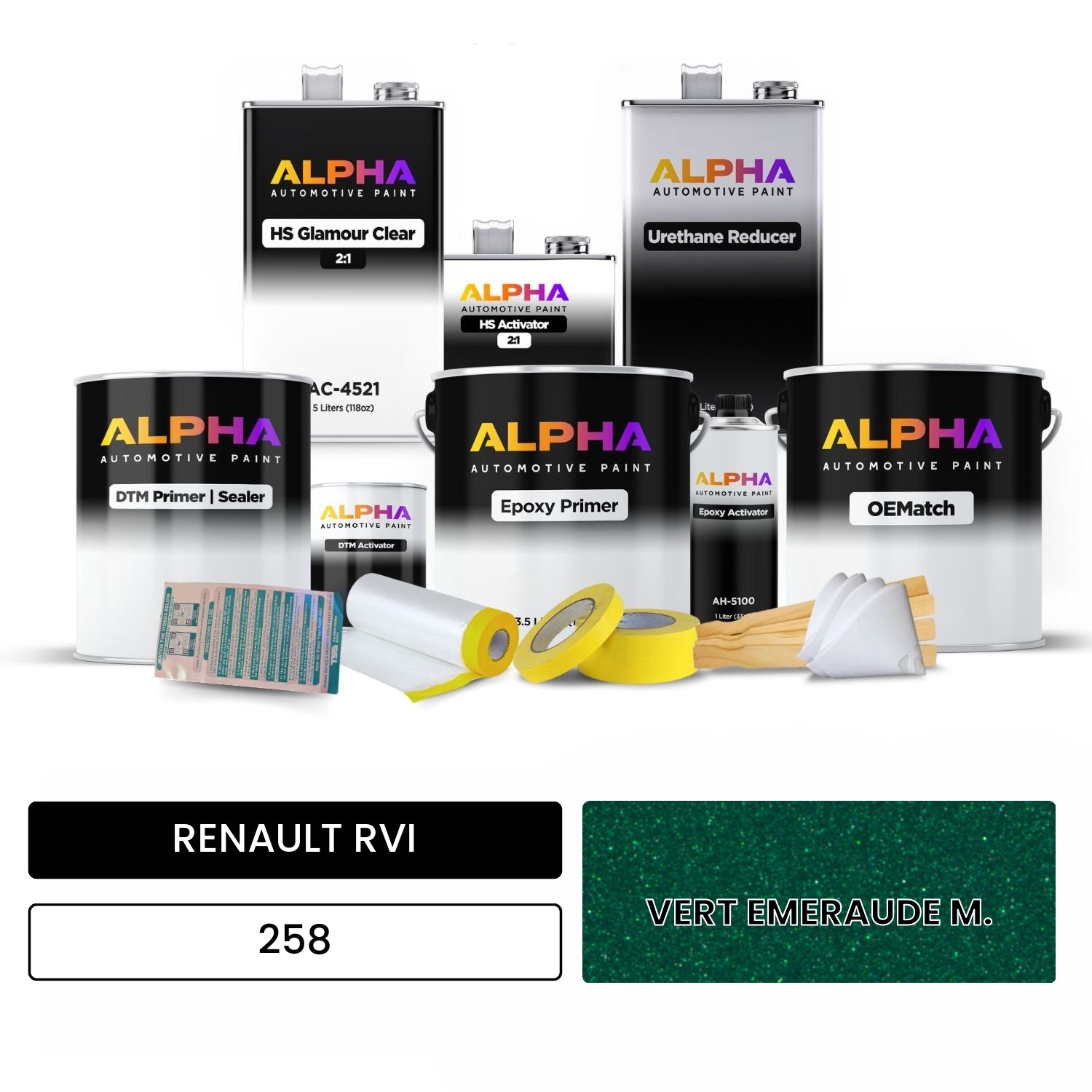 RENAULT RVI VERT EMERAUDE M. 258 OEMatch Vehicle Paint Kit