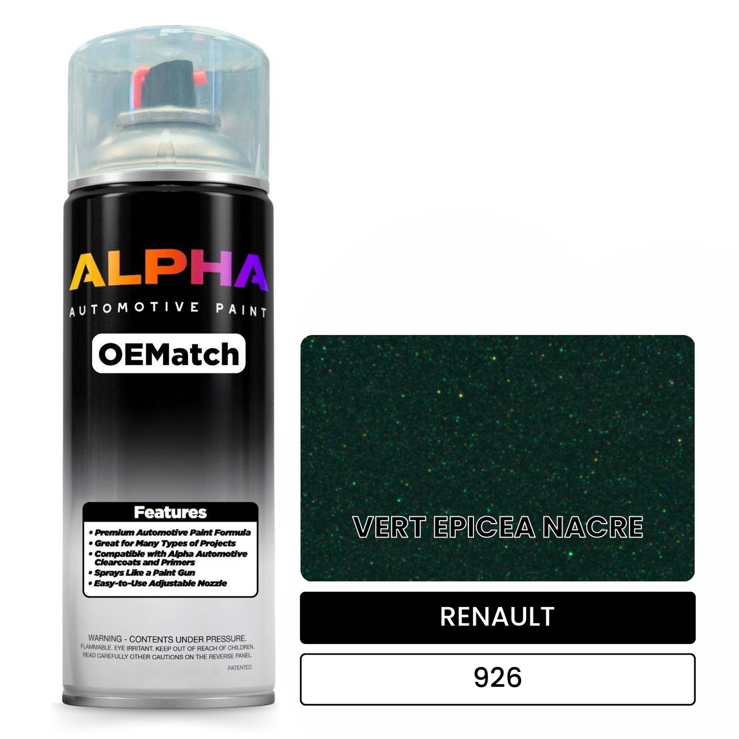 RENAULT VERT EPICEA NACRE 926 OEMatch Spraycan