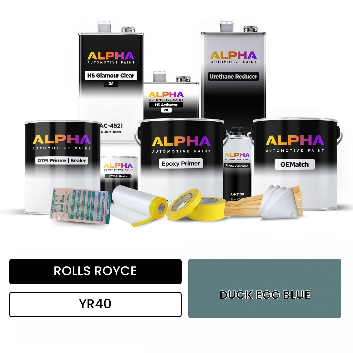 ROLLS ROYCE DUCK EGG BLUE YR40 OEMatch Vehicle Paint Kit