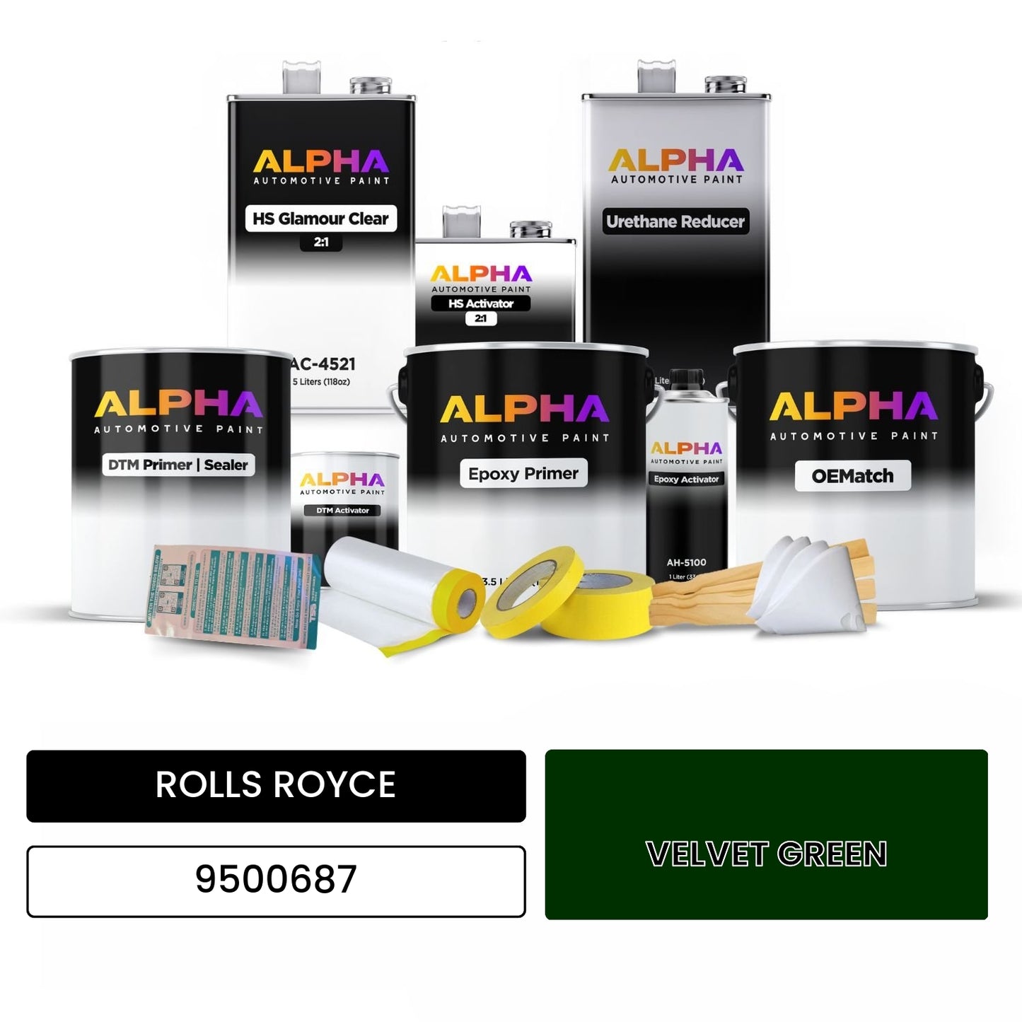 ROLLS ROYCE VELVET GREEN 9500687 OEMatch Vehicle Paint Kit