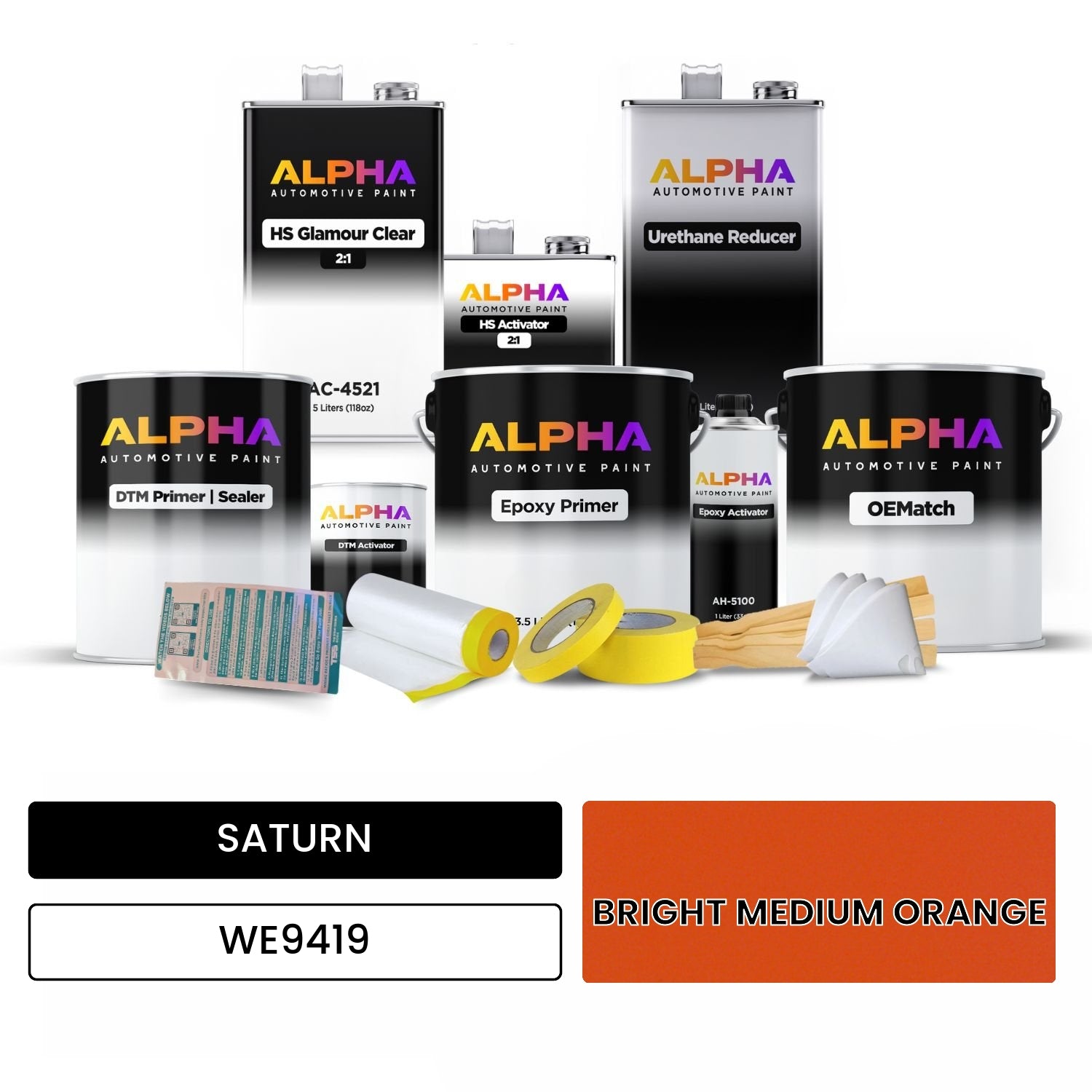 SATURN BRIGHT MEDIUM ORANGE WE9419 OEMatch Vehicle Paint Kit