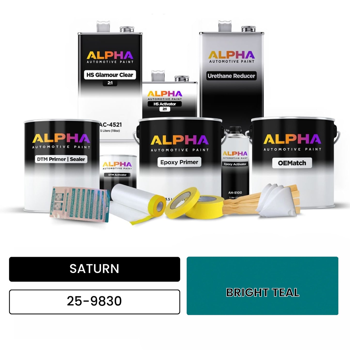 SATURN BRIGHT TEAL 25-9830 OEMatch Vehicle Paint Kit