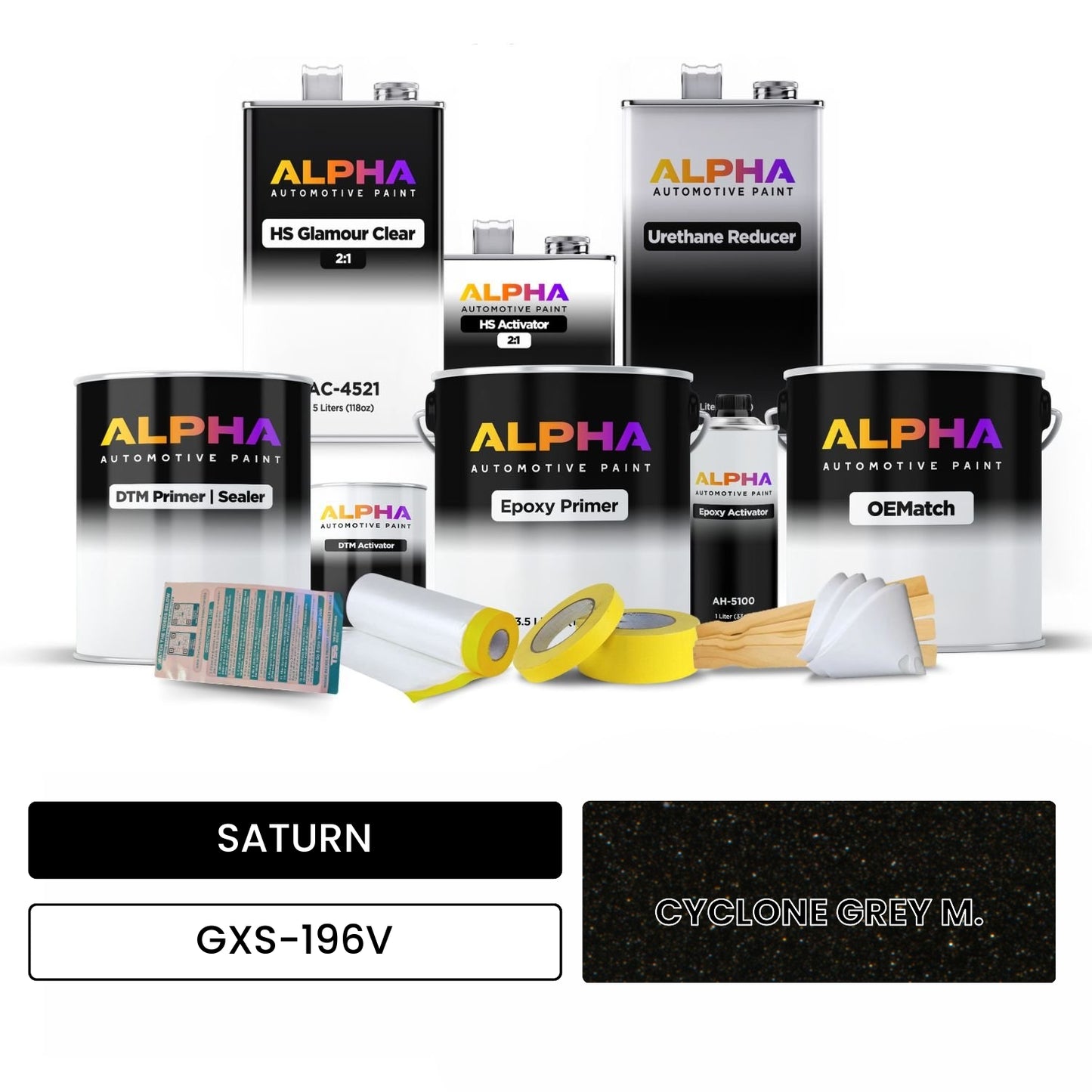 SATURN CYCLONE GREY M. GXS-196V OEMatch Vehicle Paint Kit
