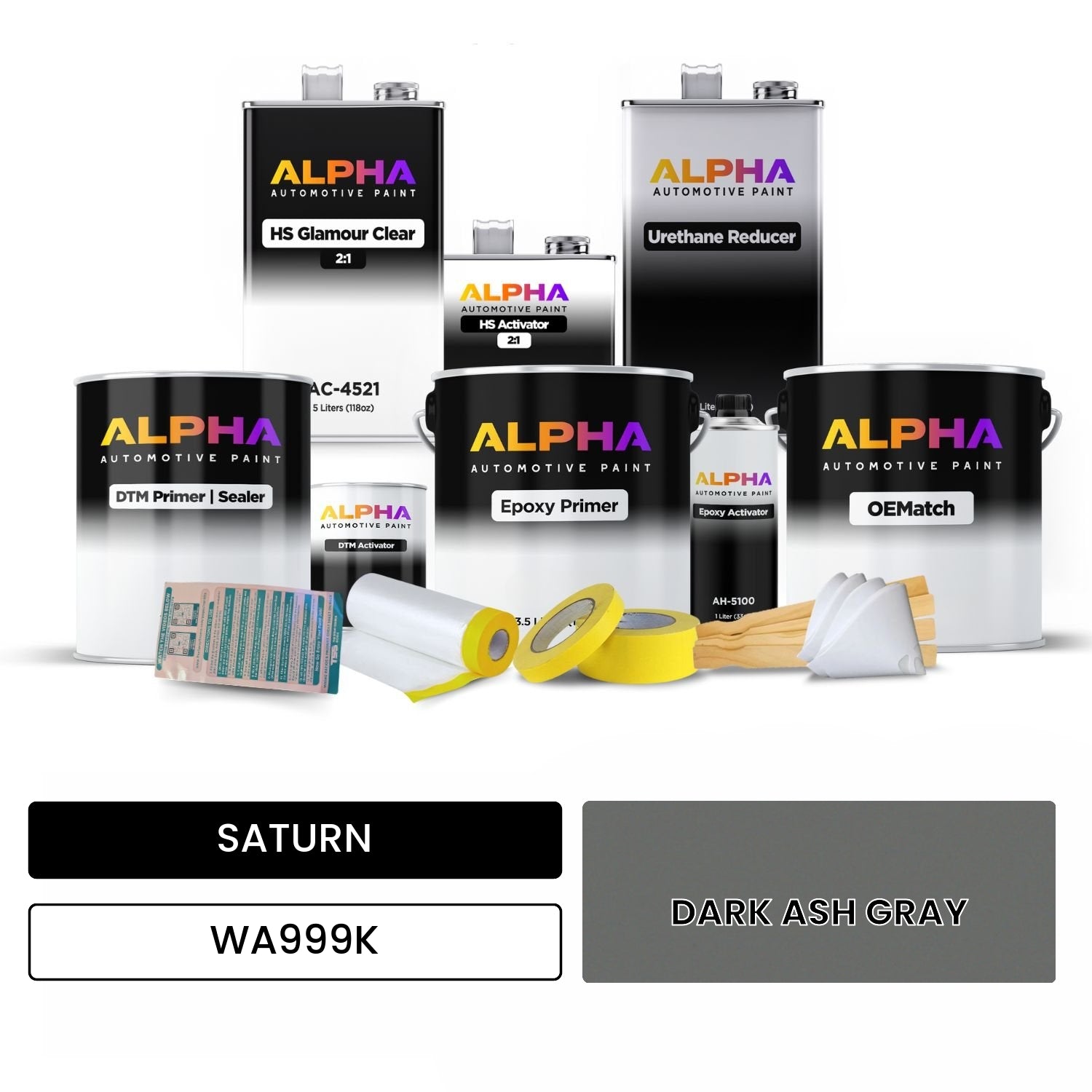 SATURN DARK ASH GRAY WA999K OEMatch Vehicle Paint Kit
