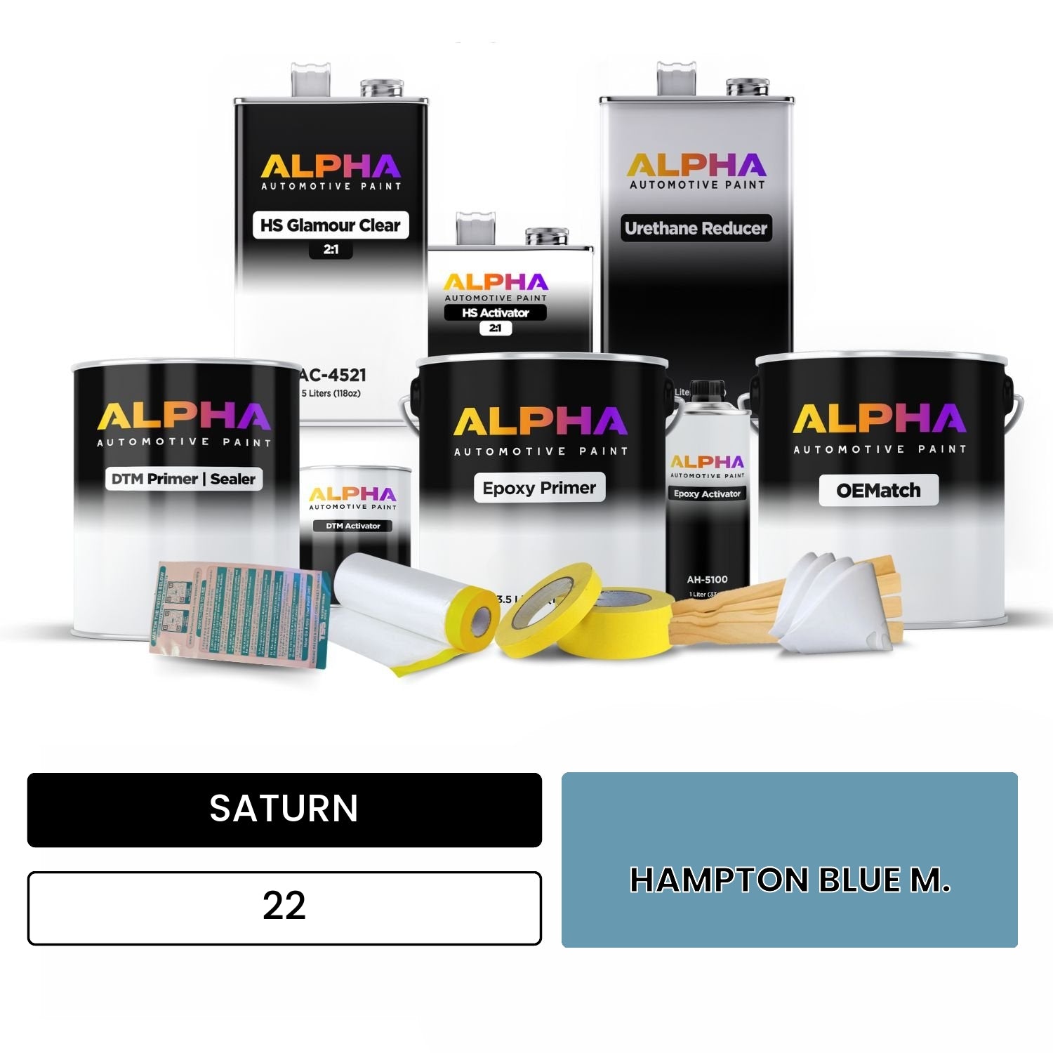 SATURN HAMPTON BLUE M. 22 OEMatch Vehicle Paint Kit