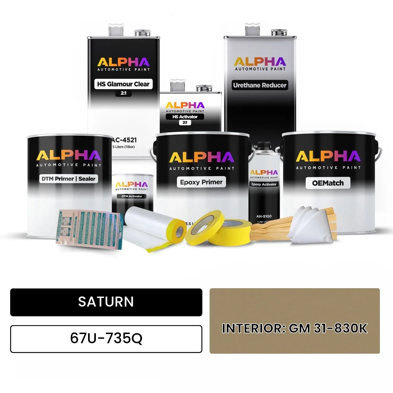 SATURN INTERIOR: GM 31-830K 67U-735Q OEMatch Vehicle Paint Kit