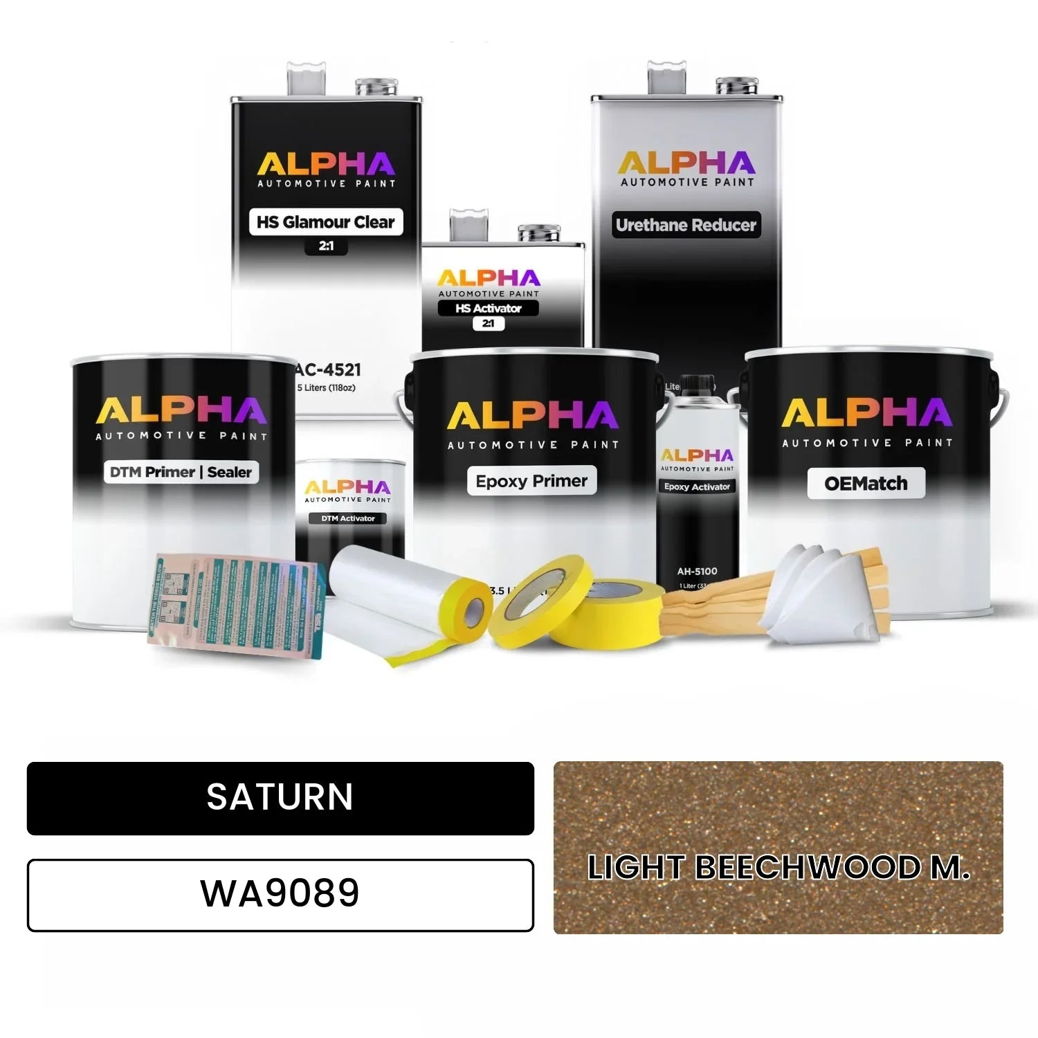 SATURN LIGHT BEECHWOOD M. WA9089 OEMatch Vehicle Paint Kit