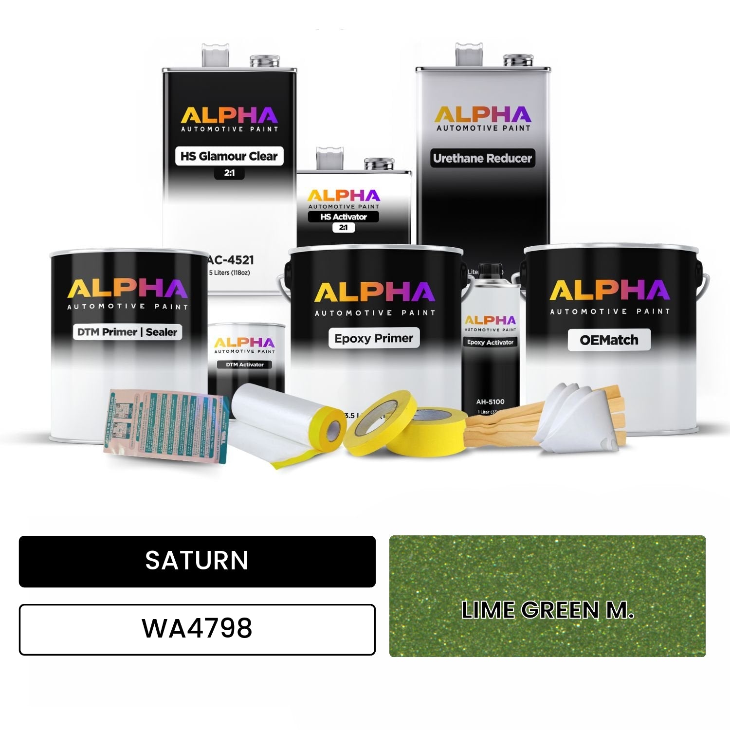 SATURN LIME GREEN M. WA4798 OEMatch Vehicle Paint Kit