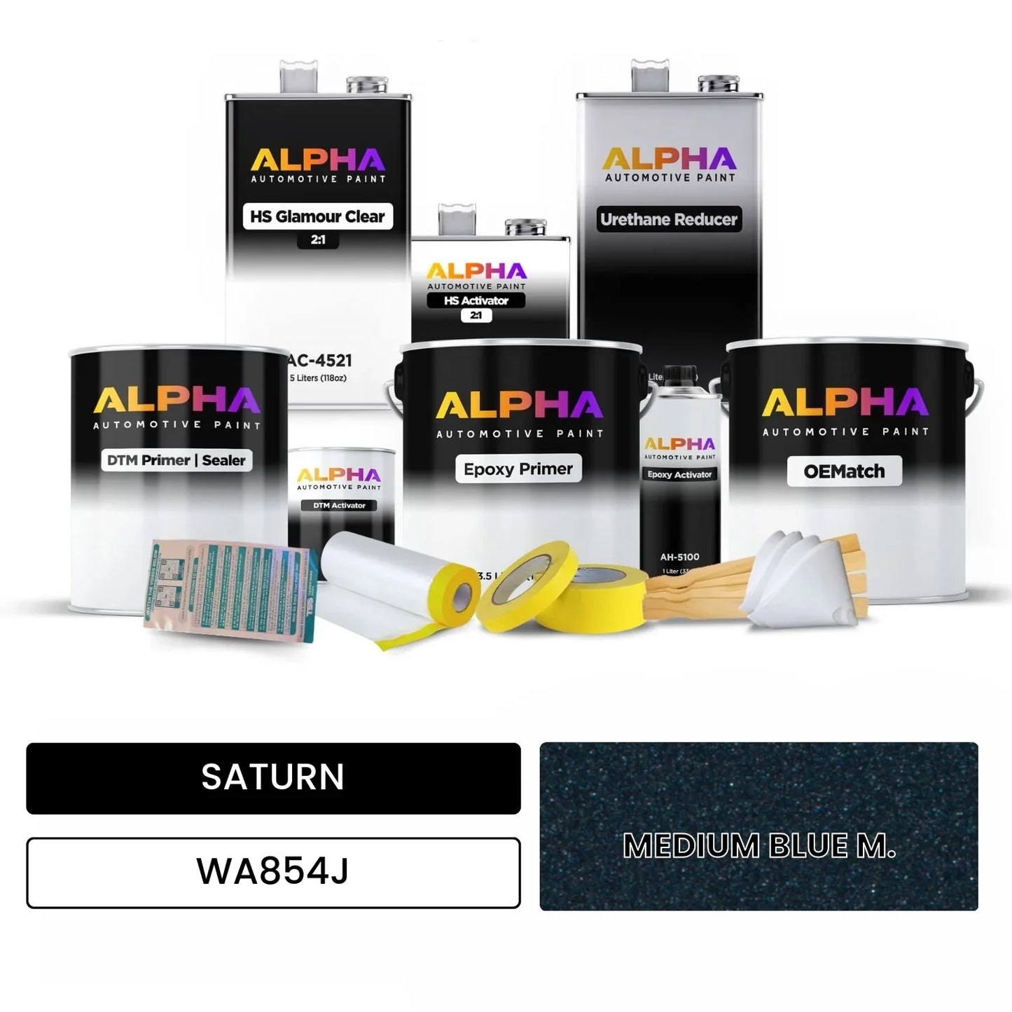 SATURN MEDIUM BLUE M. WA854J OEMatch Vehicle Paint Kit