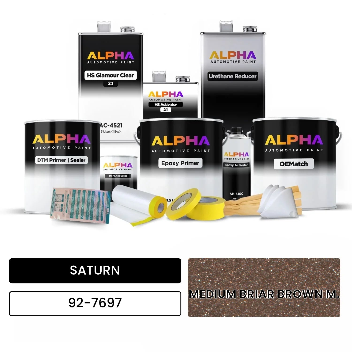 SATURN MEDIUM BRIAR BROWN M. 92-7697 OEMatch Vehicle Paint Kit