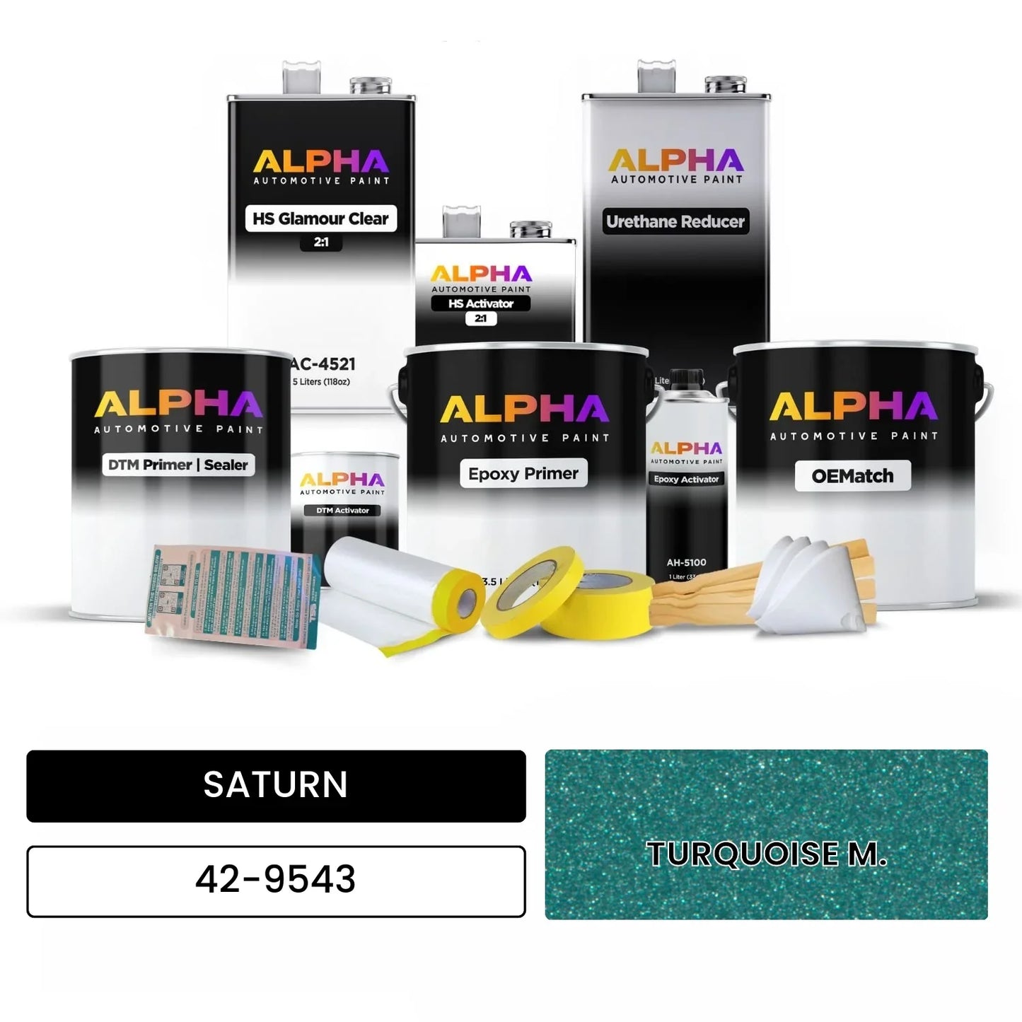 SATURN TURQUOISE M. 42-9543 OEMatch Vehicle Paint Kit