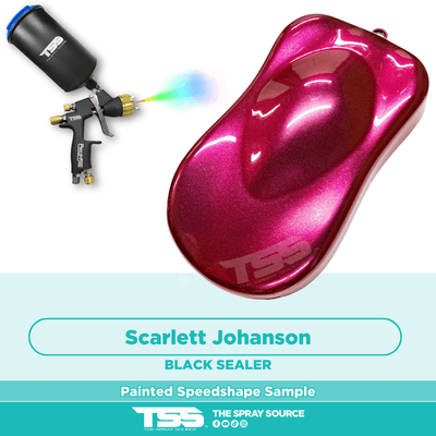 Scarlett Johanson Pre-Sprayed Speedshape Paint Sample (Black Ground Coat) - The Spray Source - Alpha Pigments