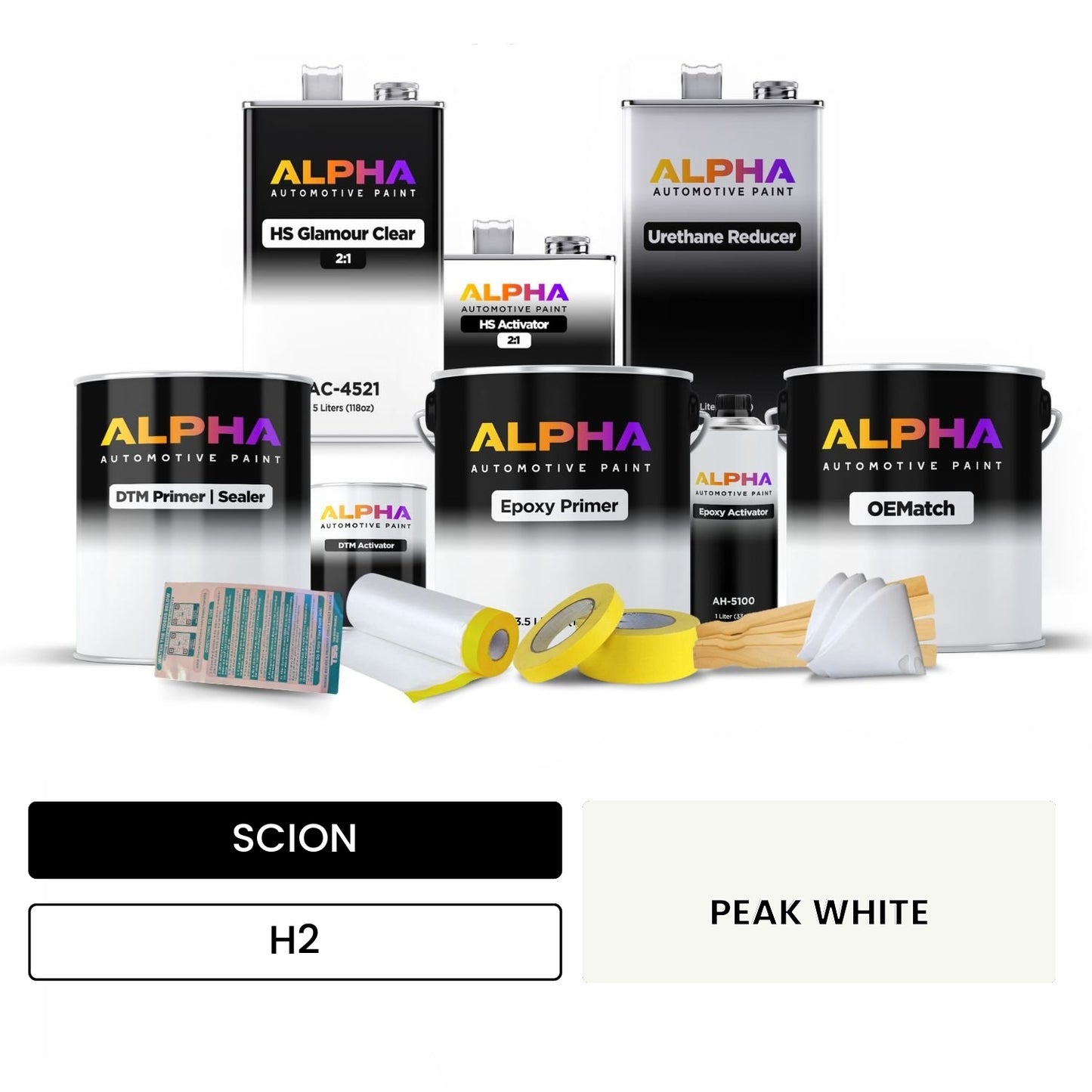 SCION PEAK WHITE H2 OEMatch Vehicle Paint Kit