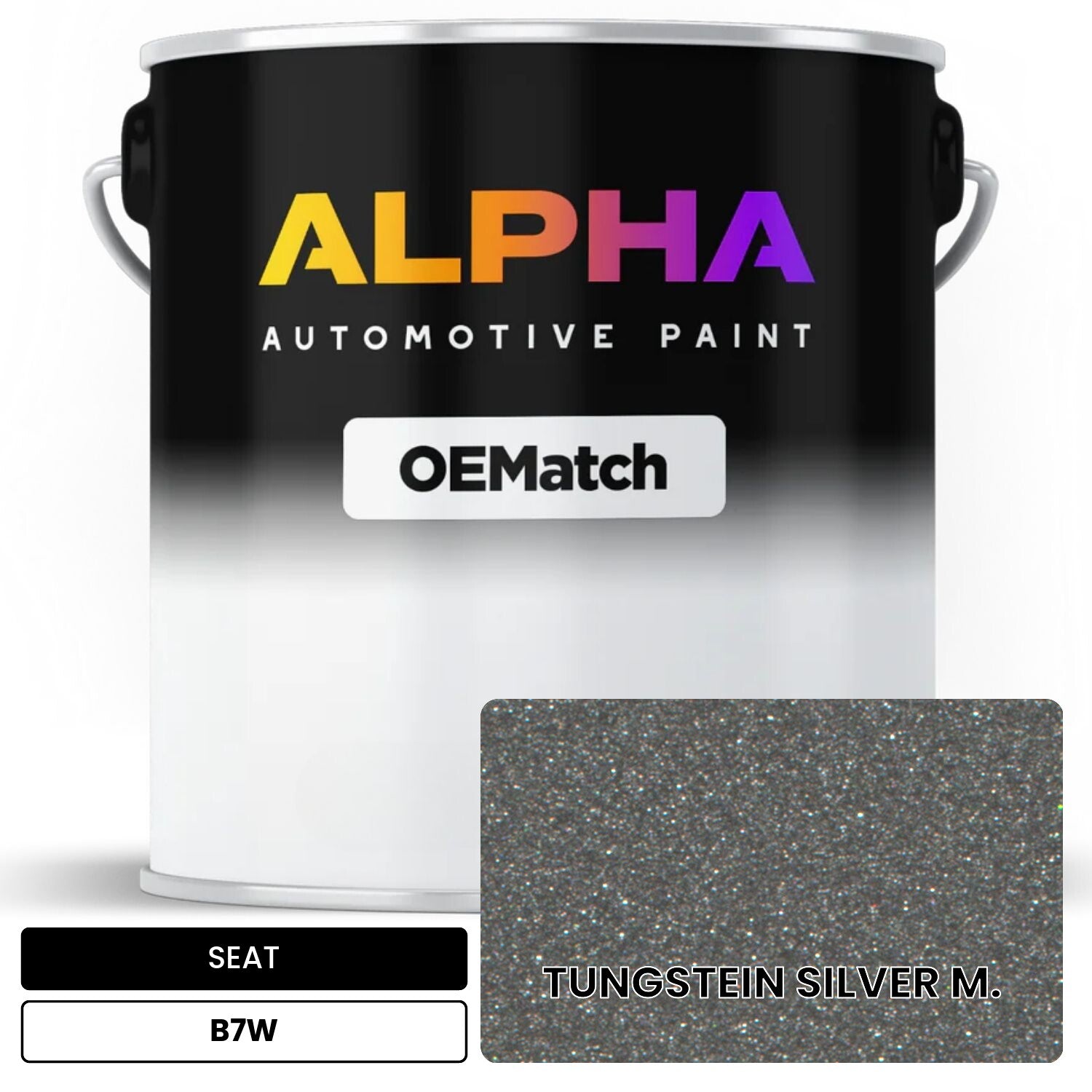 SEAT TUNGSTEIN SILVER M. B7W OEMatch Basecoat