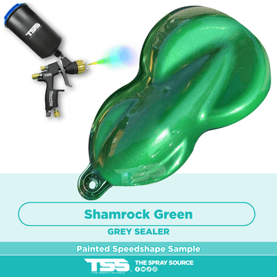 Shamrock Green Pre-Sprayed Speedshape Paint Sample (Grey Ground Coat) - The Spray Source - Tamco Paint