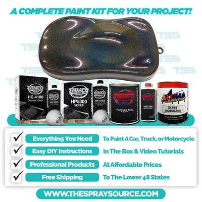 Silver Holographic Extra Large Car Kit (Black Ground Coat) - The Spray Source - Alpha Pigments