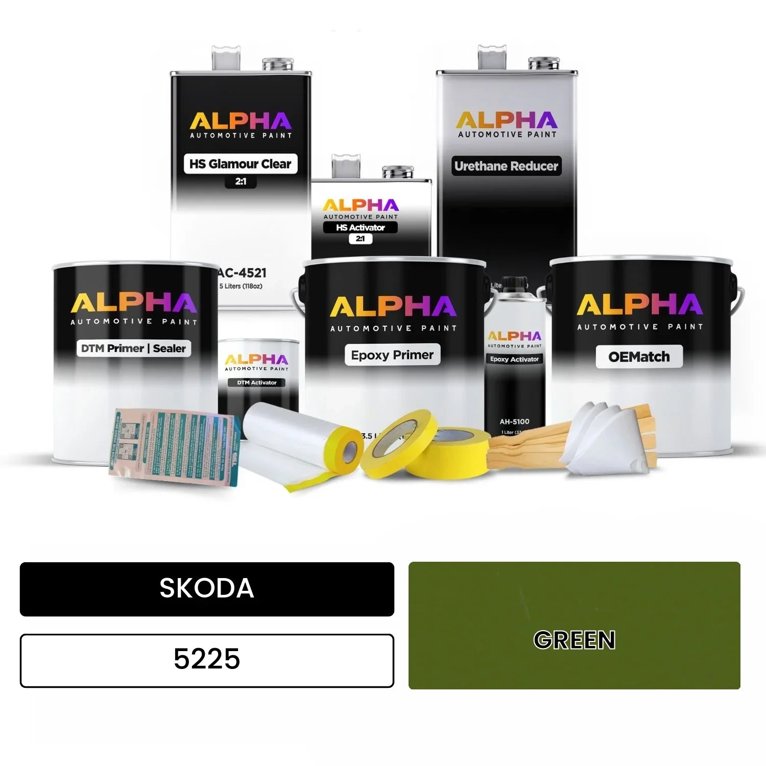 SKODA GREEN 5225 OEMatch Vehicle Paint Kit