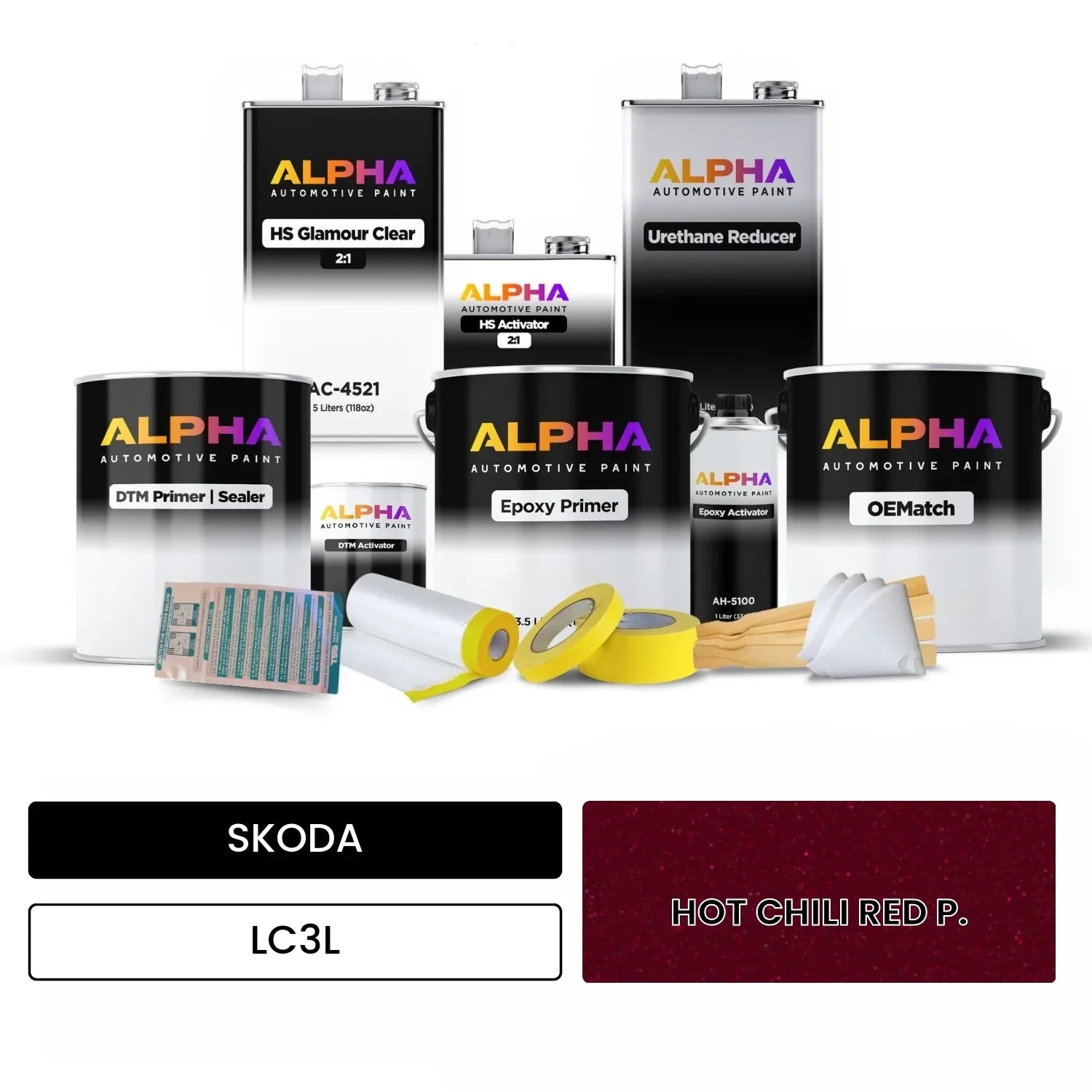 SKODA HOT CHILI RED P. LC3L OEMatch Vehicle Paint Kit