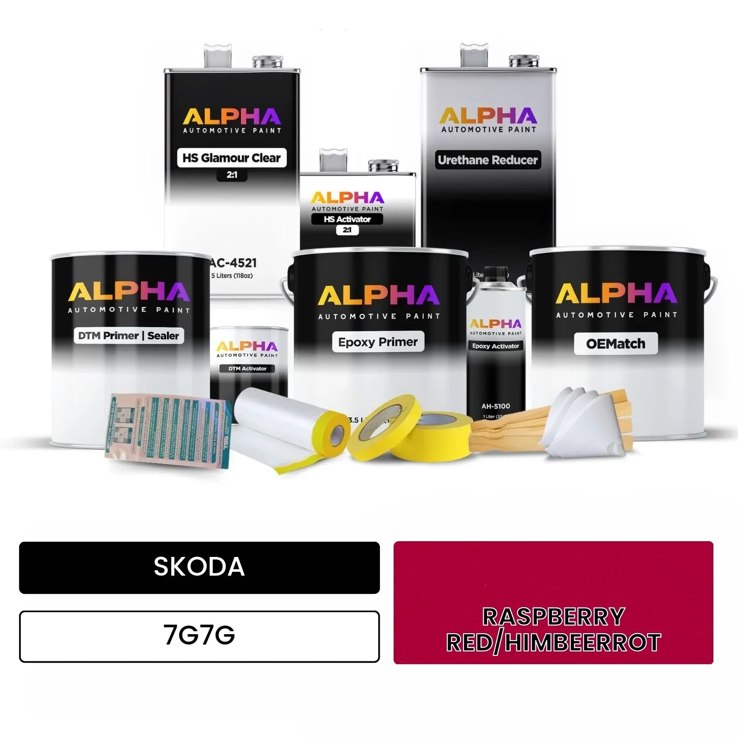 SKODA RASPBERRY RED/HIMBEERROT 7G7G OEMatch Vehicle Paint Kit