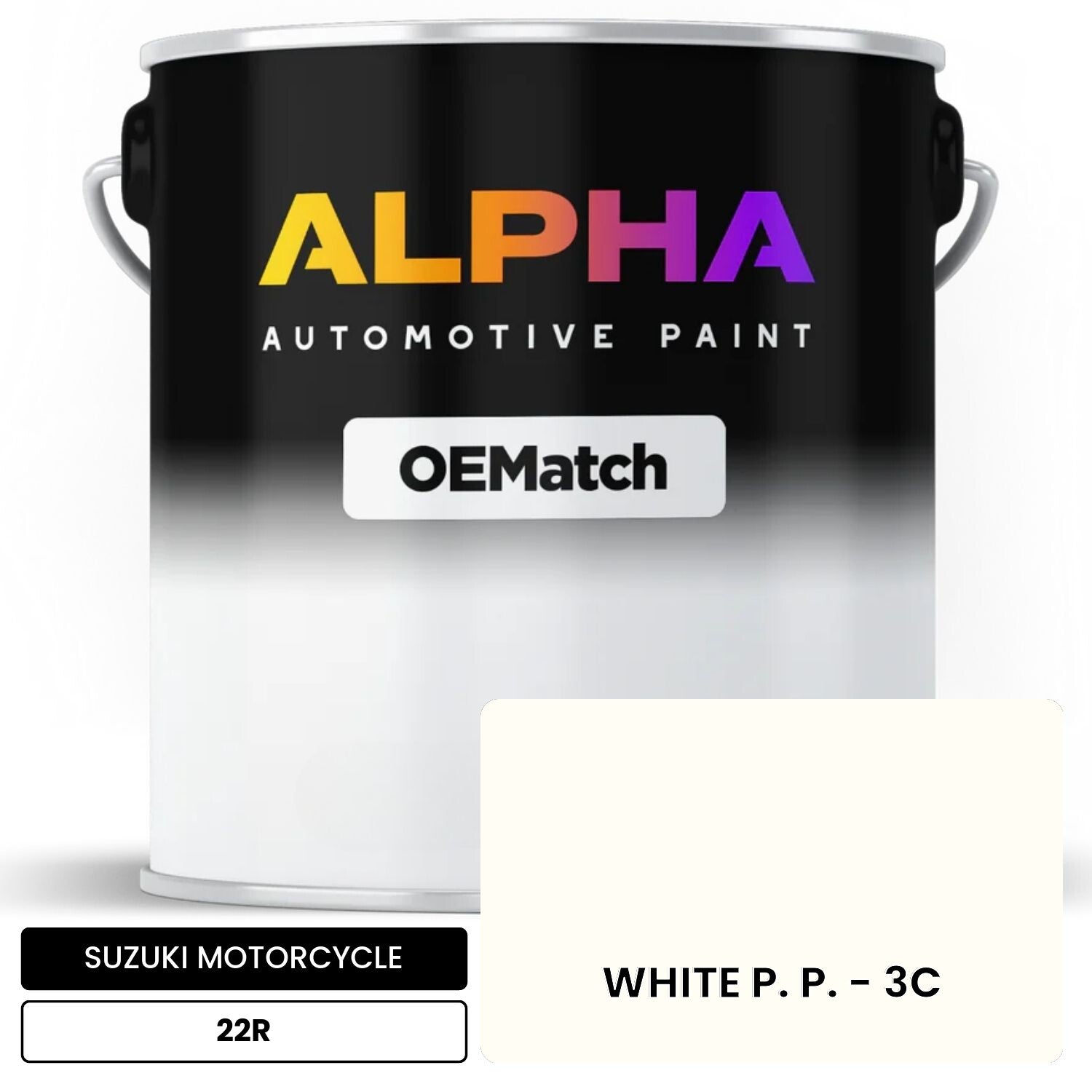 SUZUKI MOTORCYCLE WHITE P. P. - 3C 22R OEMatch Basecoat