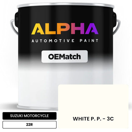 SUZUKI MOTORCYCLE WHITE P. P. - 3C 22R OEMatch Basecoat