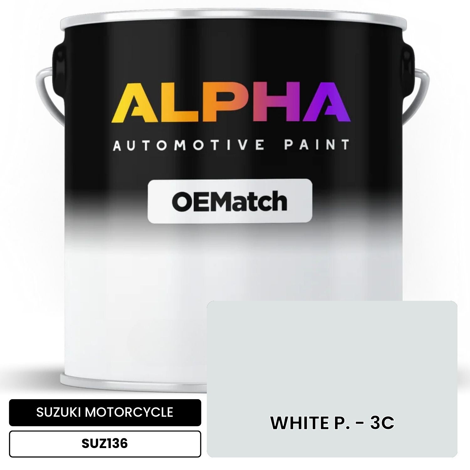 SUZUKI MOTORCYCLE WHITE P. - 3C SUZ136 OEMatch Basecoat