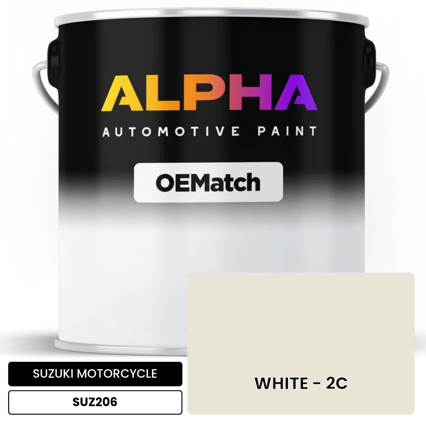 SUZUKI MOTORCYCLE WHITE - 2C SUZ206 OEMatch Basecoat