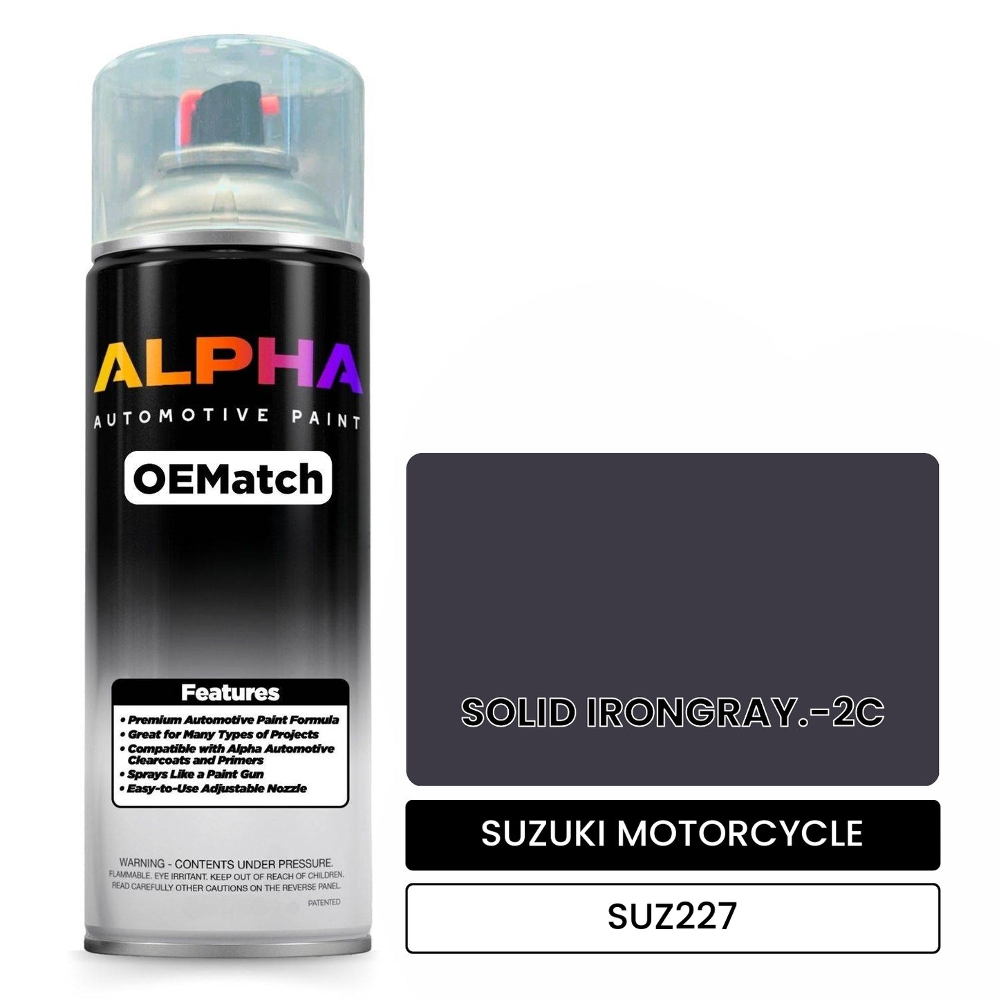 SUZUKI MOTORCYCLE SOLID IRONGRAY.-2C SUZ227 OEMatch Spraycan