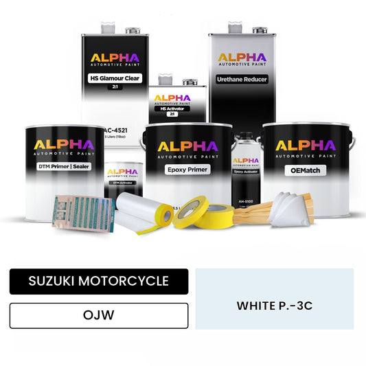 SUZUKI MOTORCYCLE WHITE P.-3C OJW OEMatch Vehicle Paint Kit