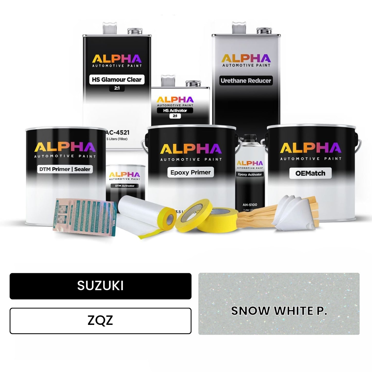 SUZUKI SNOW WHITE P. ZQZ OEMatch Vehicle Paint Kit