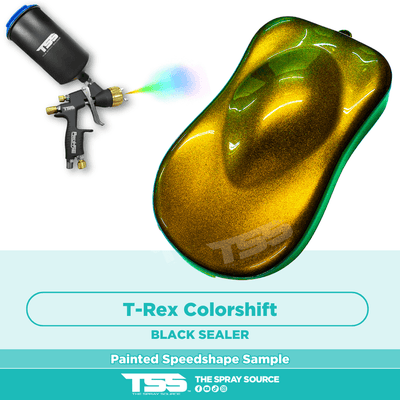 T-Rex Colorshift Pre-Sprayed Speedshape Paint Sample (Black Ground Coat) - The Spray Source - Alpha Pigments