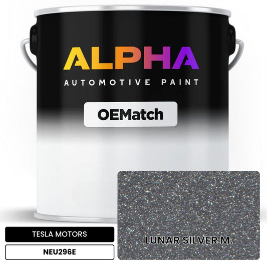 TESLA MOTORS LUNAR SILVER M. NEU296E OEMatch Basecoat