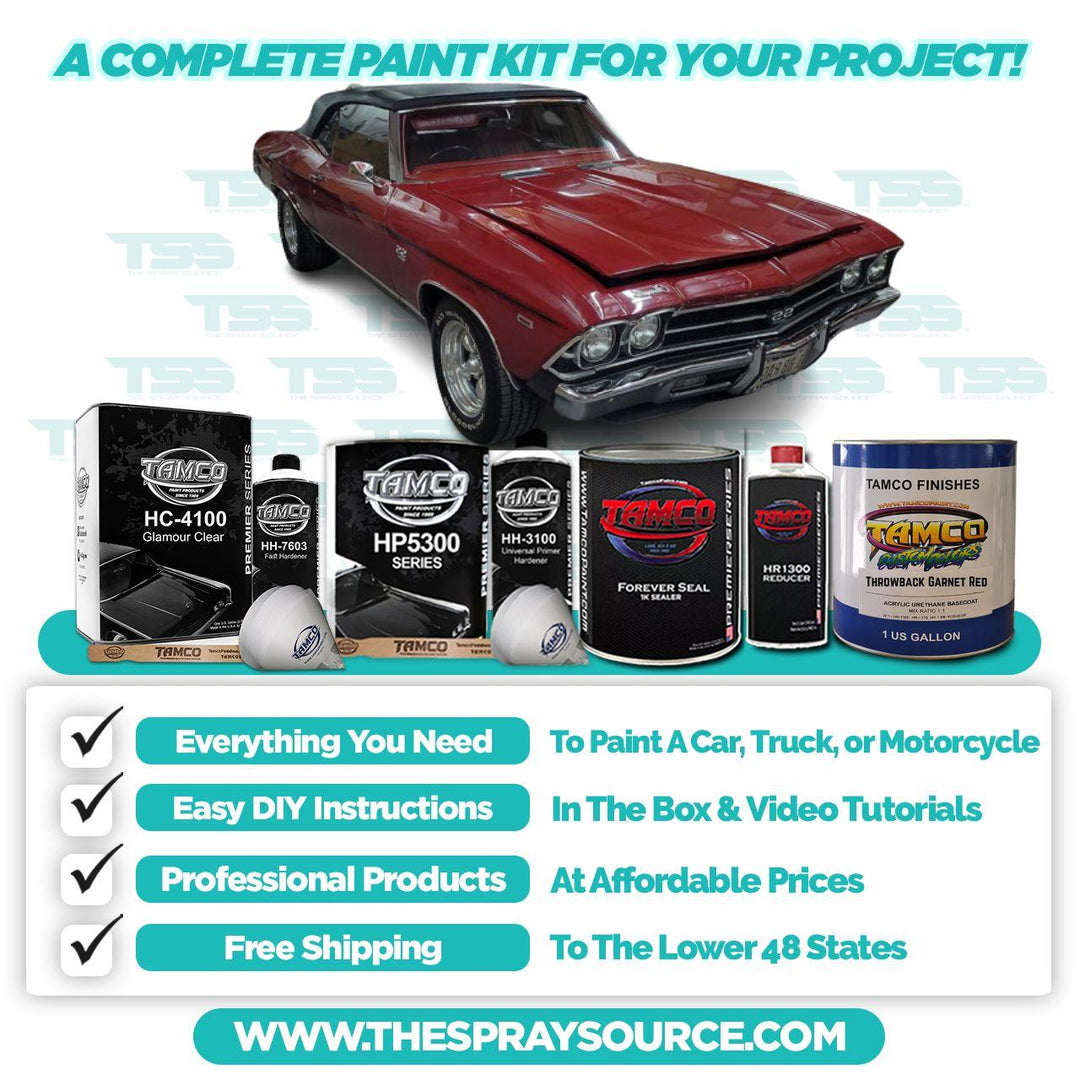 Throwback Garnet Red Extra Large Car Kit (Black Ground Coat) - The Spray Source - Tamco Paint