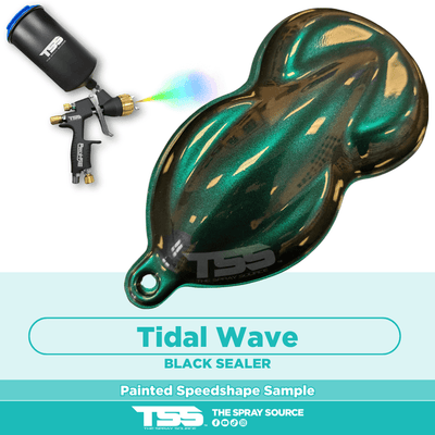 Tidal Wave Pre-Sprayed Speedshape Paint Sample (Black Ground Coat) - The Spray Source - Alpha Pigments