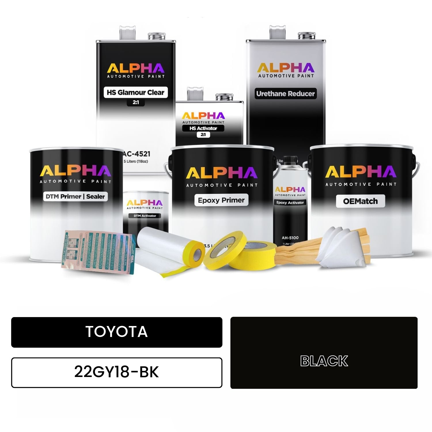 TOYOTA BLACK 22GY18-BK OEMatch Vehicle Paint Kit