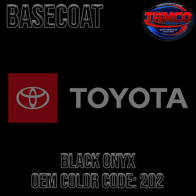 Toyota Black Onyx | 202 | 1977-2023 | OEM Basecoat - The Spray Source - Tamco Paint Manufacturing