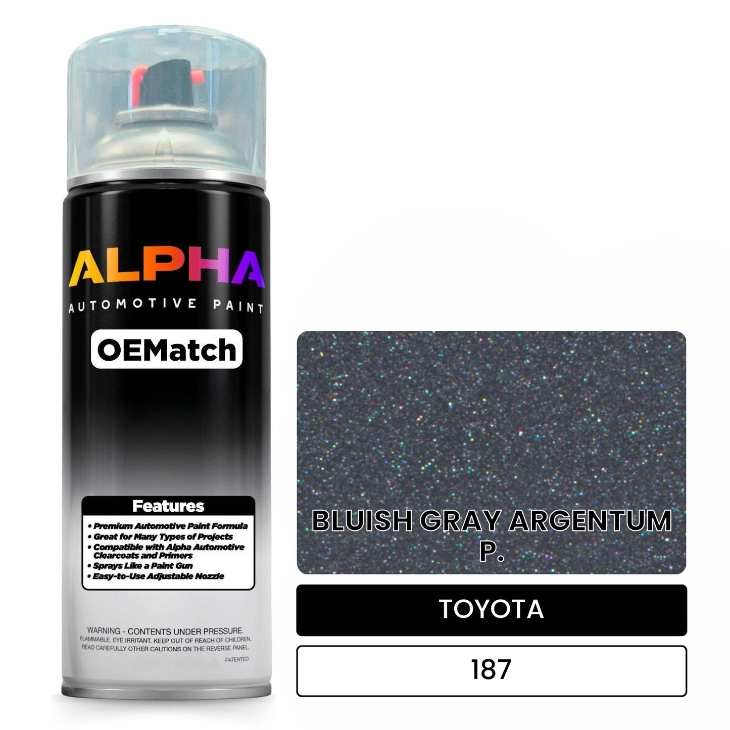 TOYOTA BLUISH GRAY ARGENTUM P. 187 OEMatch Spraycan