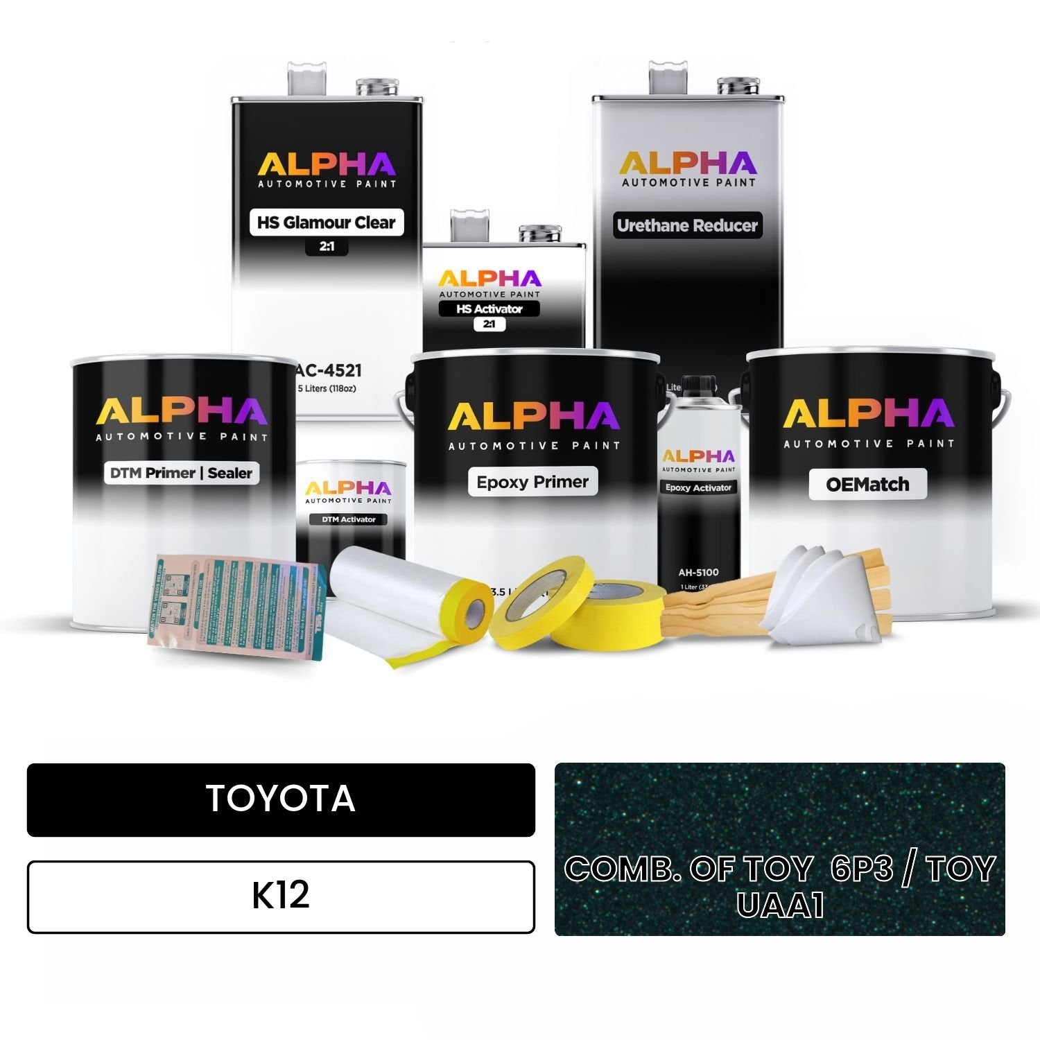 TOYOTA COMB. OF TOY  6P3 / TOY  UAA1 K12 OEMatch Vehicle Paint Kit