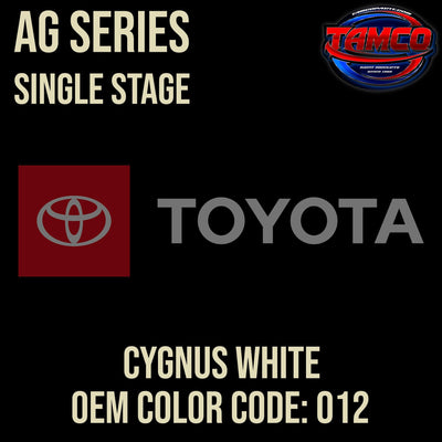 Toyota Cygnus White | 012 | 1972-1976 | OEM AG Series Single Stage - The Spray Source - Tamco Paint Manufacturing